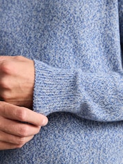 Light Blue Regular Fit Signature 100% Lambswool Stag Crew Jumper - Image 7 of 10