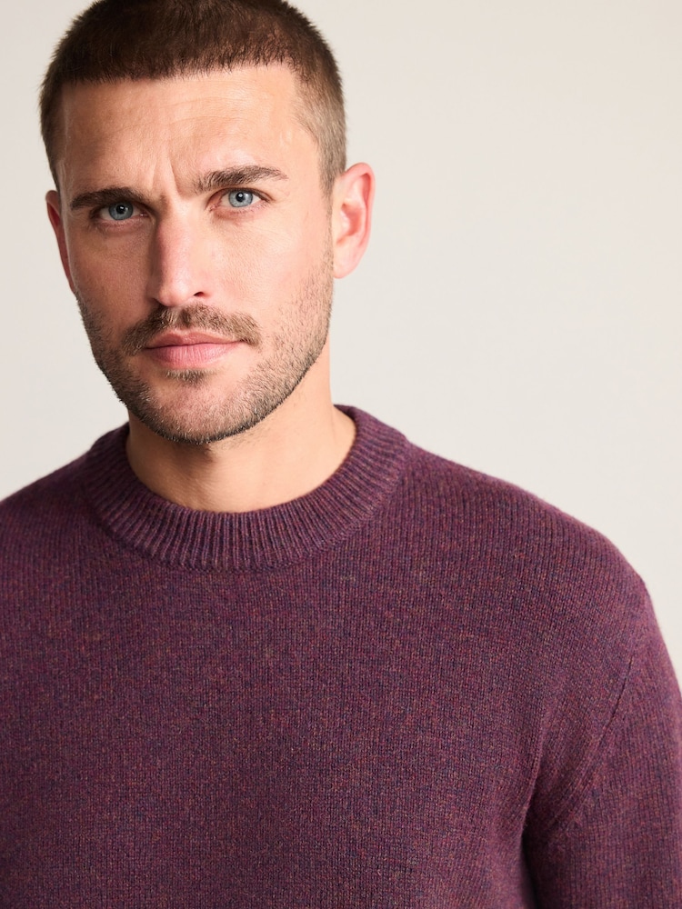 Burgundy Red Regular Fit Signature Lambswool Crew Neck Jumper - Image 1 of 5