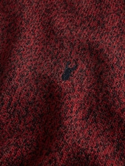 Burgundy Red Regular Fit Signature 100% Lambswool Stag Crew Jumper - Image 12 of 12