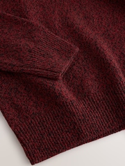 Burgundy Red Regular Fit Signature 100% Lambswool Stag Crew Jumper - Image 9 of 12