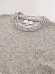 Neutral Regular Fit Signature 100% Lambswool Stag Crew Jumper - Image 9 of 10