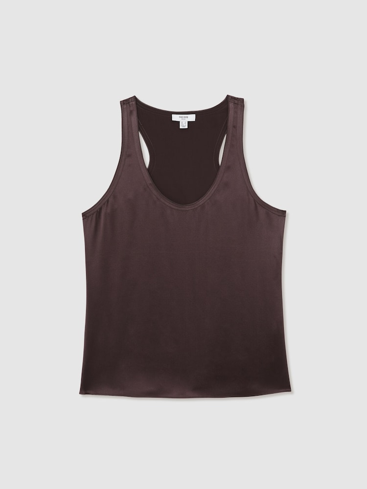 Reiss Mauve Jet Silk Scoop-Neck Vest - Image 2 of 6