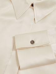 Reiss Ivory Ameira Silk-Satin Concealed-Placket Shirt - Image 7 of 7