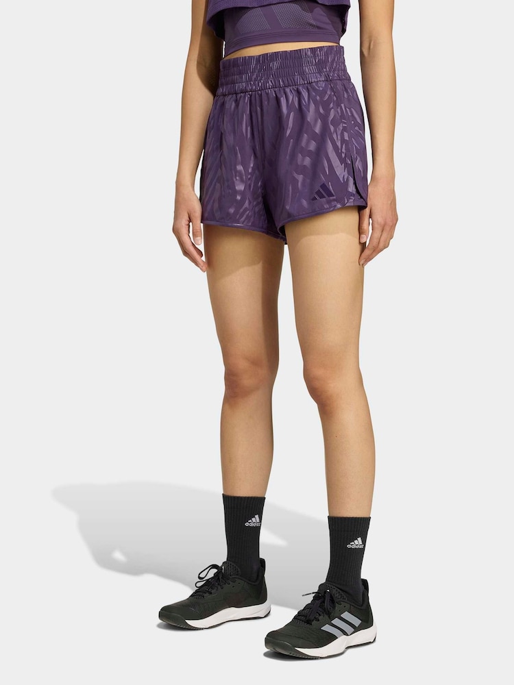 adidas Purple AOP Pacer Shorts - Image 1 of 6 adidas Purple AOP Pacer Shorts - Image 1 of 6