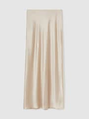 Reiss Champagne Neutral Saskia Silk Slip Maxi Skirt - Image 2 of 6