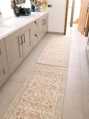 Hug Rug Beige Green Floral British Mde Washable Country Paisley Rug - Image 2 of 6