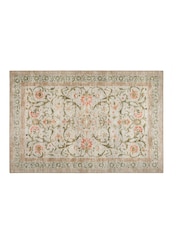 Hug Rug Beige Green Floral British Mde Washable Country Paisley Rug - Image 3 of 6