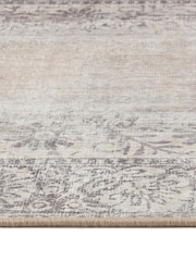 Hug Rug Natural and Grey British Made Washable Brocade Border Runner - Image 3 of 4