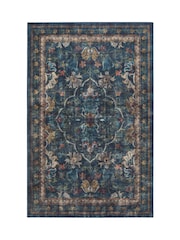 Hug Rug Navy Blue British Made Washable Midnight Paisley Runner - Image 2 of 4
