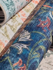 Hug Rug Navy Blue British Made Washable Midnight Paisley Runner - Image 4 of 4