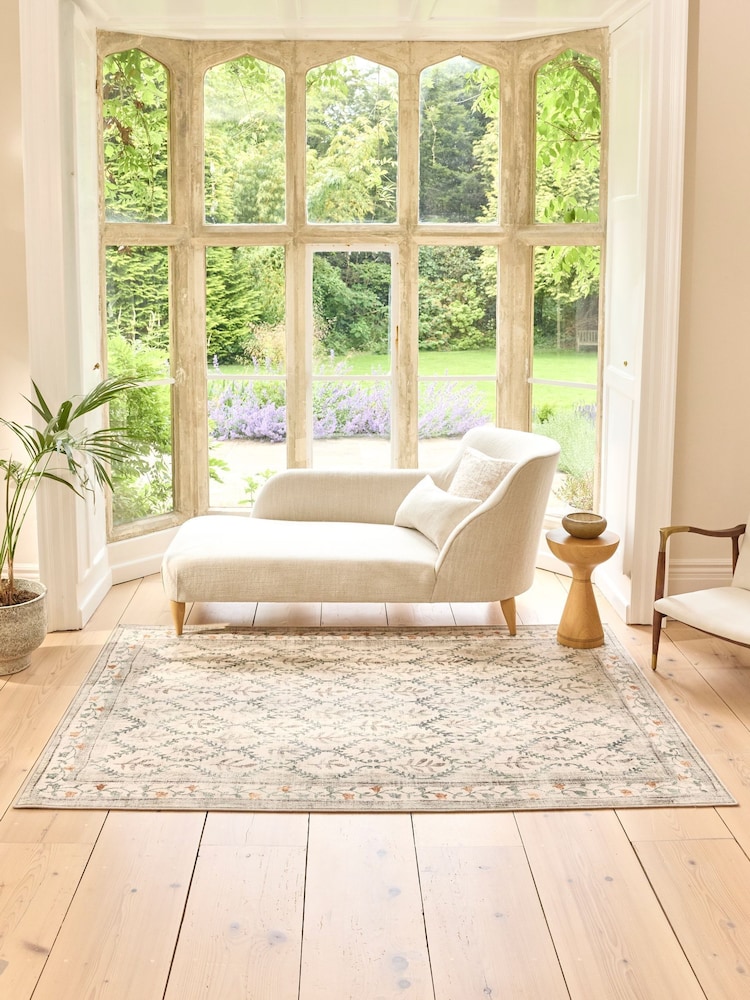 Hug Rug Natural and Green British Made Washable English Garden Rug - Image 1 of 4