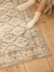 Hug Rug Natural and Green British Made Washable English Garden Rug - Image 4 of 4