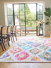 Hug Rug Multicolour Diamonds British Made Washable Painted iKat Rug - Image 1 of 6