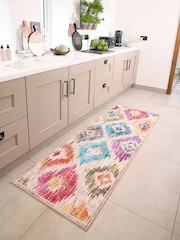 Hug Rug Multicolour Diamonds British Made Washable Painted iKat Rug - Image 2 of 6