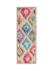 Hug Rug Multicolour Diamonds British Made Washable Painted iKat Rug - Image 4 of 6