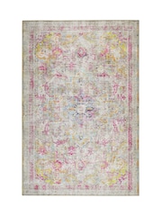 Hug Rug Beige and Pink British Made Washable Neo Classical Rug - Image 3 of 4