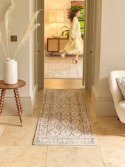 Hug Rug Natural and Green British Made Washable English Garden Runner - Image 1 of 4