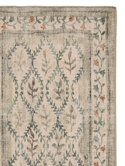 Hug Rug Natural and Green British Made Washable English Garden Runner - Image 4 of 4