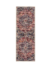 Hug Rug Dark Blue and Red British Made Washable Royal Heritage Runner - Image 2 of 4