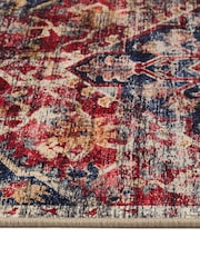 Hug Rug Dark Blue and Red British Made Washable Royal Heritage Runner - Image 3 of 4