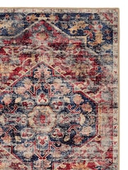 Hug Rug Dark Blue and Red British Made Washable Royal Heritage Runner - Image 4 of 4