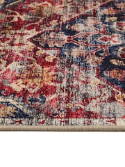 Hug Rug Dark Blue and Red British Made Washable Royal Heritage Runner - Image 5 of 6