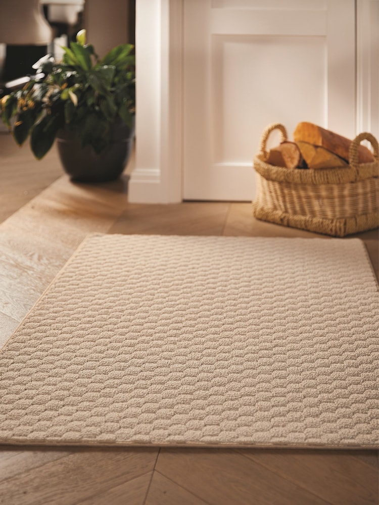 My Mat Ivory Sculptured Washable Stain Resistant Runner - Image 1 of 6
