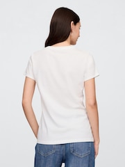 Gap White/Navy Logo Short Sleeve Crew Neck T-Shirt - Image 2 of 4