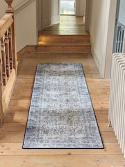 Hug Rug Navy Blue British Made Washable Vintage Imperial Runner - Image 1 of 4