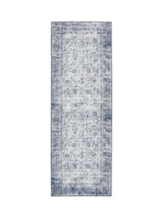 Hug Rug Navy Blue British Made Washable Vintage Imperial Runner - Image 2 of 4