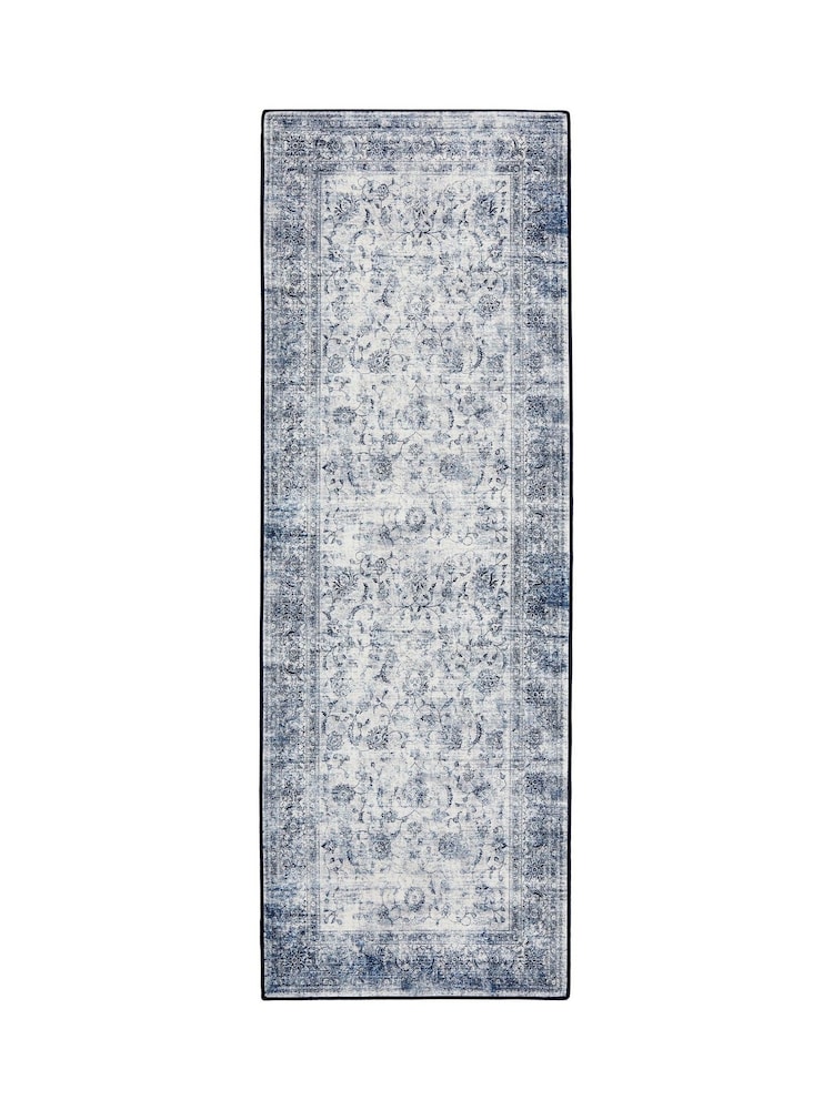 Hug Rug Navy Blue British Made Washable Vintage Imperial Runner - Image 2 of 4