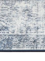Hug Rug Navy Blue British Made Washable Vintage Imperial Runner - Image 3 of 4