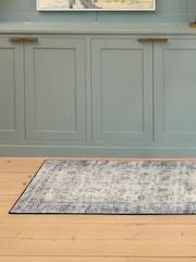 Hug Rug Navy Blue British Made Washable Vintage Imperial Runner - Image 4 of 4