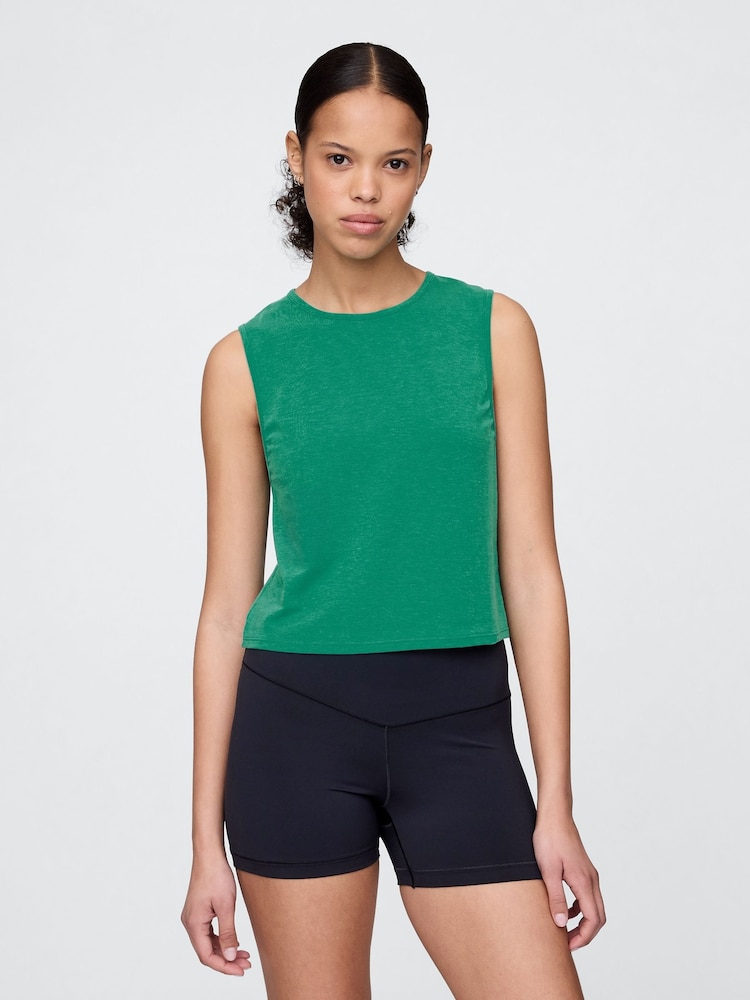 Verde - Camiseta sin mangas corta y ajustada en tejido transpirable de Gap - Imagen 1 de 5