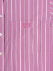 Gap Pink/White Stripe Cotton Poplin Striped Oversized Shirt - Image 3 of 3