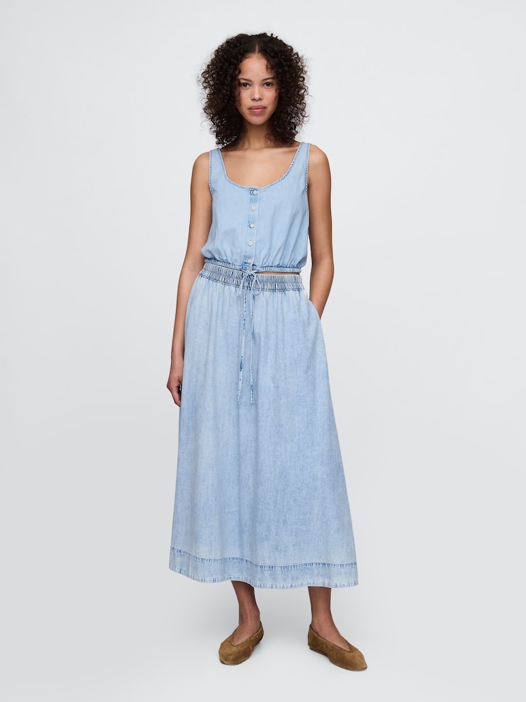 Gap Blue Denim Easy Maxi Skirt - Image 1 of 5