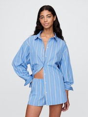 Gap Blue Stripe DÔEN Poplin Shirt - Image 1 of 9