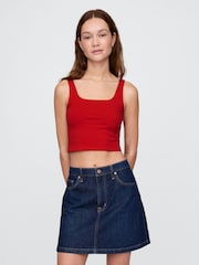 Rojo - Top corto de punto CloseKnit de Gap - Imagen 1 de 4
