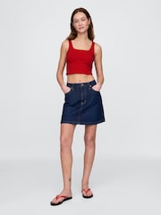 Rojo - Top corto de punto CloseKnit de Gap - Imagen 3 de 4