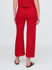 Gap Red 100% Cotton Crochet Ankle Trousers - Image 2 of 5