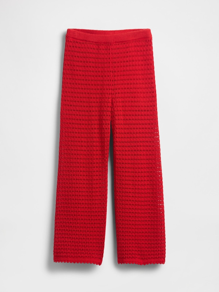 Gap Red 100% Cotton Crochet Ankle Trousers - Image 5 of 5