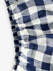Gap Navy/Blue DÔEN 100% Linen Gingham Maxi Dress - Image 10 of 12
