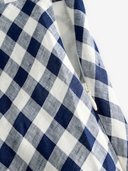Gap Navy/Blue DÔEN 100% Linen Gingham Maxi Dress - Image 12 of 12