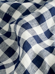 Gap Navy/Blue DÔEN 100% Linen Gingham Maxi Dress - Image 9 of 12