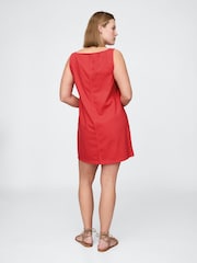 Gap Red UltraSoft V-Neck Denim Mini Dress - Image 4 of 4