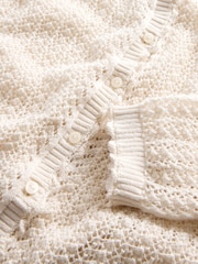 Gap Cream DÔEN Linen-Blend Pointelle Cardigan - Image 6 of 6