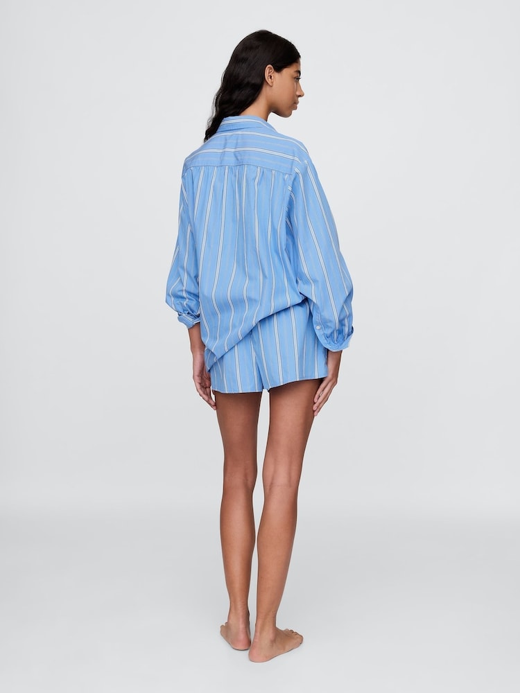 Gap Blue Stripe DÔEN Poplin Shorts - Image 2 of 8