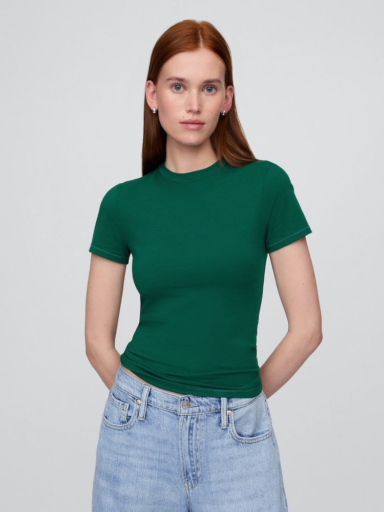 Gap Green CloseKnit Jersey Short Sleeve Crew Neck T-Shirt - Image 1 of 5