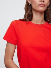 Красный - Хлопковая футболка с короткими рукавами Gap Favourite - Изображение 4 из 5