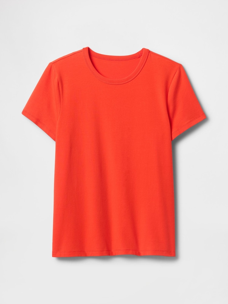 Красный - Хлопковая футболка с короткими рукавами Gap Favourite - Изображение 5 из 5